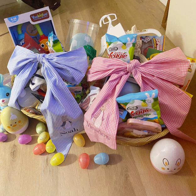 Personalized Embroidery Cotton Easter Basket Sash | CWEaster93