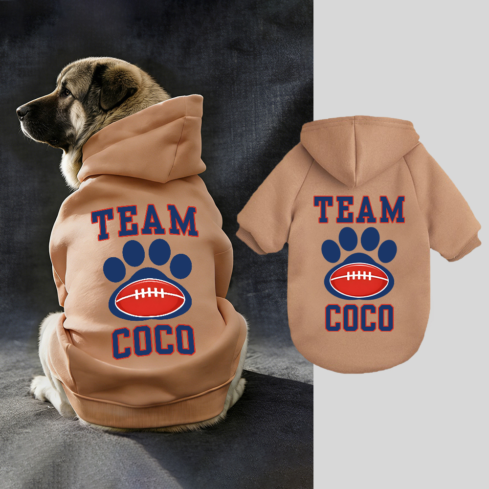Personalized Football Team Pet Paw Soft Hoodie | BKPet427