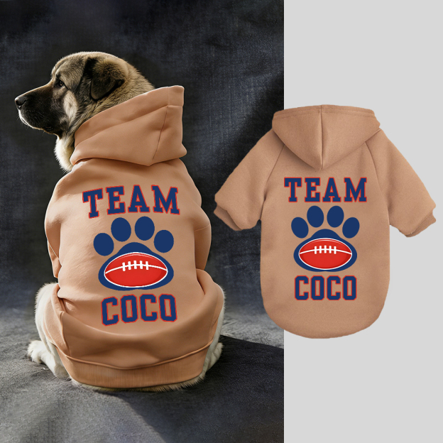 Personalized Football Team Pet Paw Soft Hoodie | BKPet427