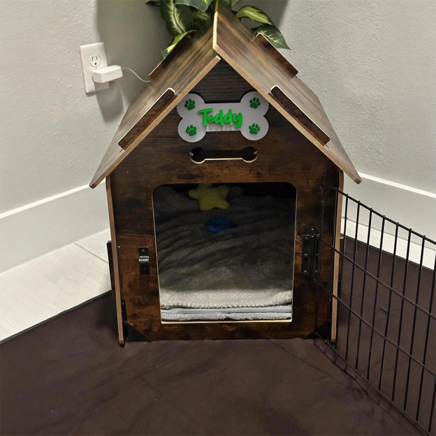 Personalized Dog Paw Name Crate Sign | BKPet426