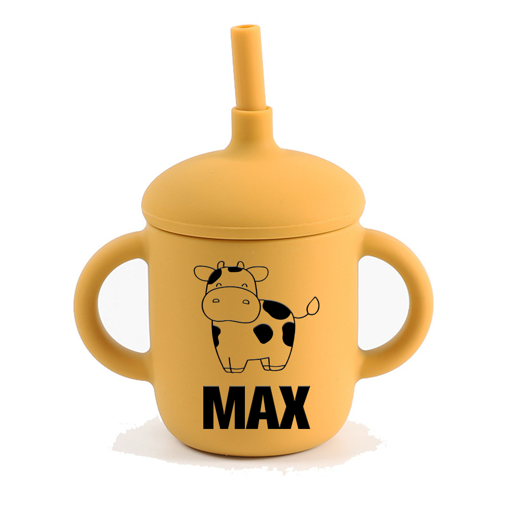 Personalised Baby Food Grade Sippy Silicone Cup | CWBaby443