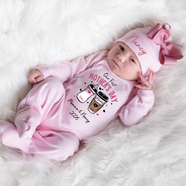 Personalized My First Mother's Day Baby Girl Coming Home Outfit | CWBaby454