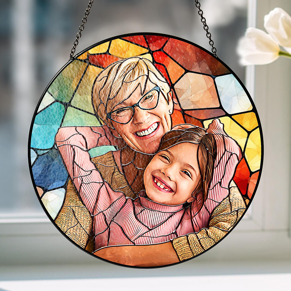 Personalized Mother's DayMemorial Portrait Stained Suncatcher | CWGift42