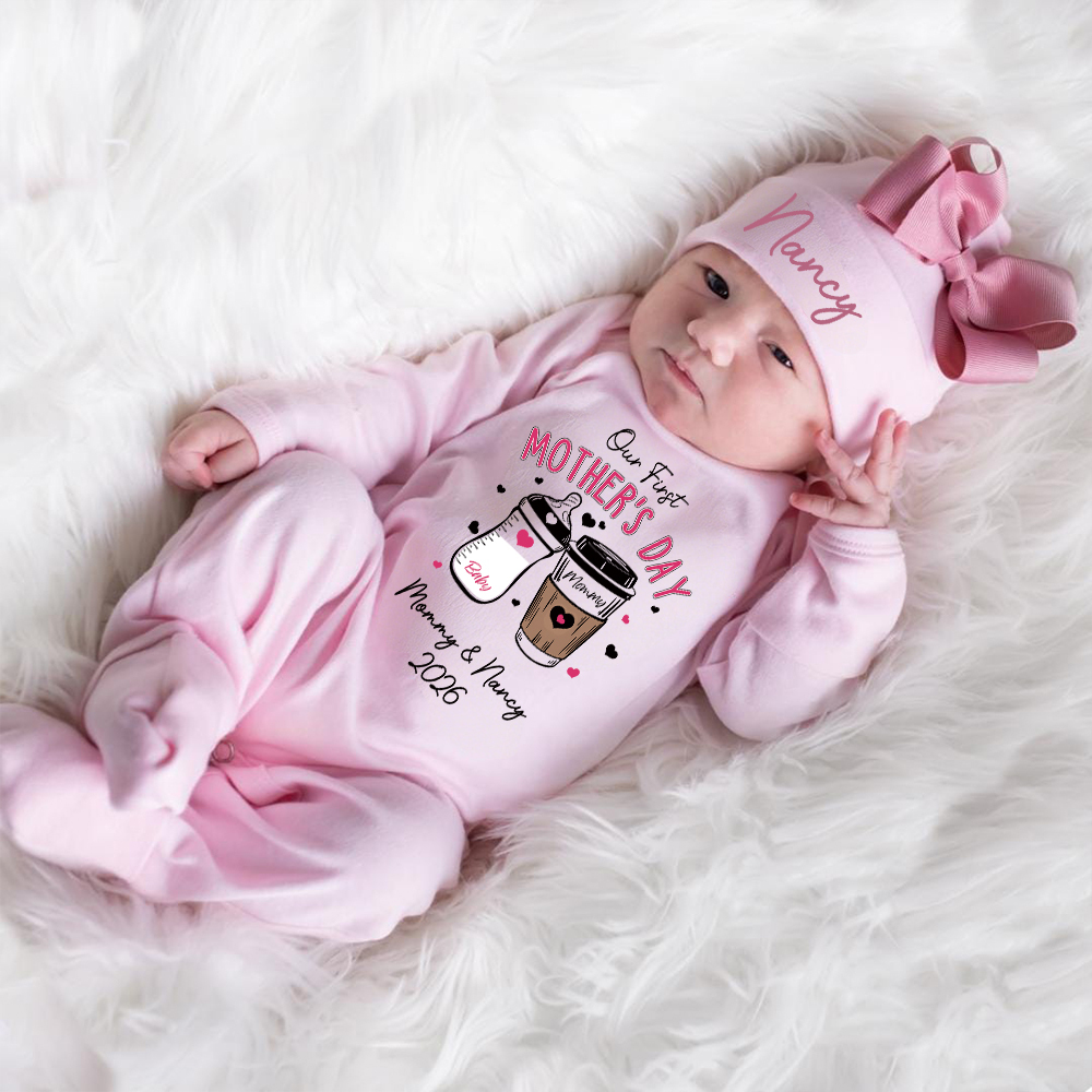 Personalized My First Mother's Day Baby Girl Coming Home Outfit | CWBaby454
