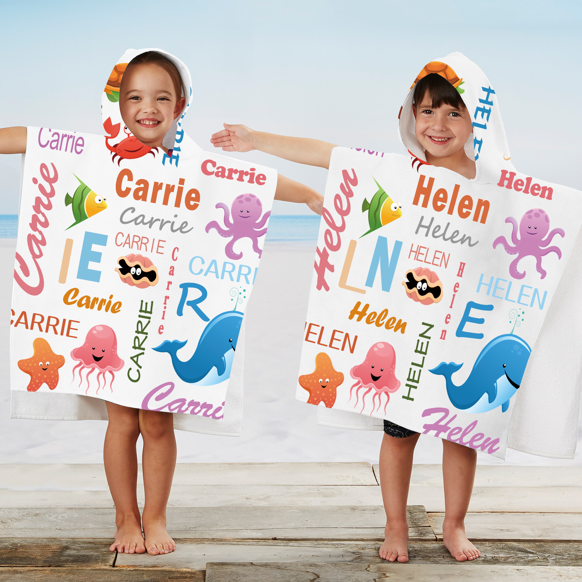 Personalized Hooded Beach Towel for Summer & Beach | CWHTowel14