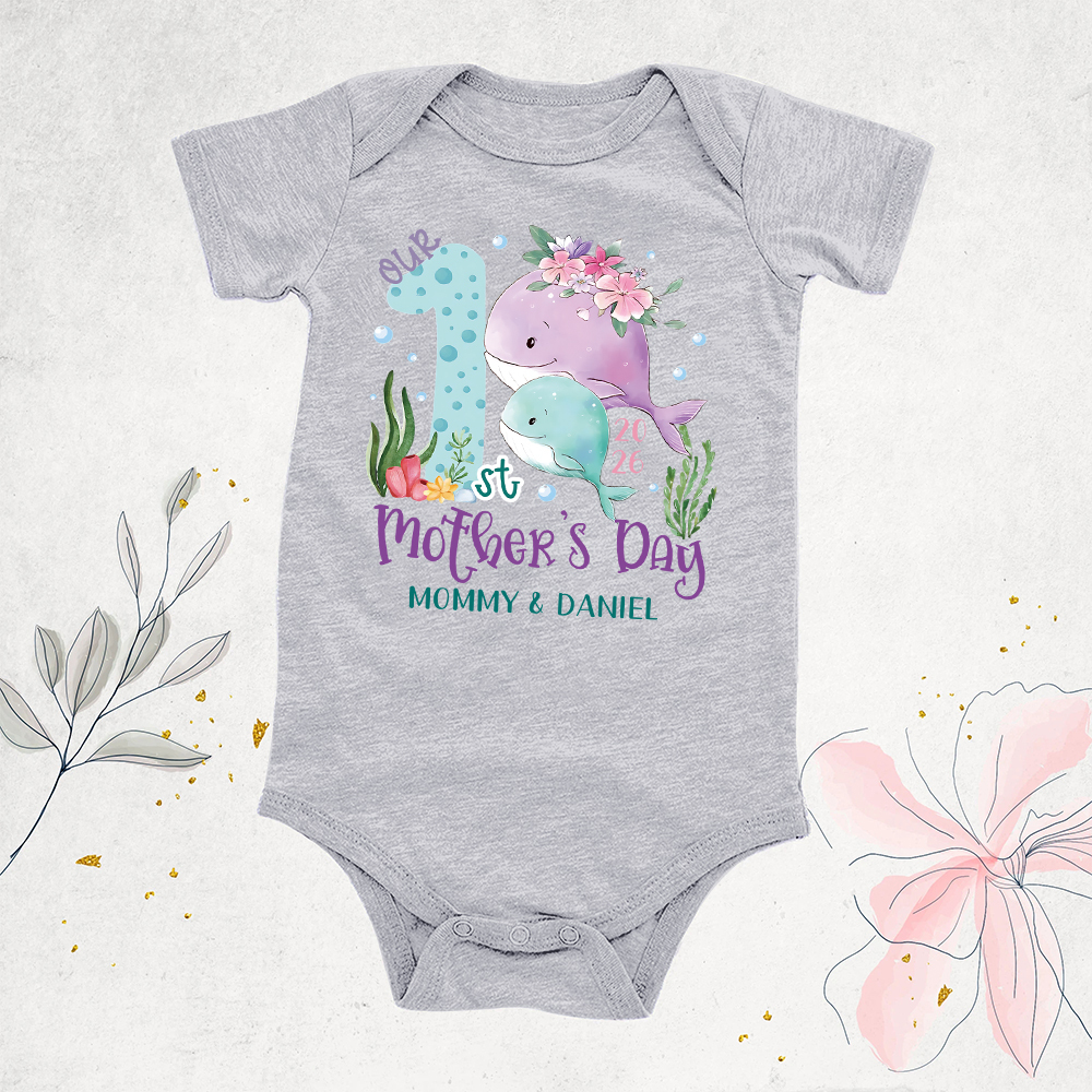 Personalized First Mother's Day Mommy and Baby Outfit | CWFamily129