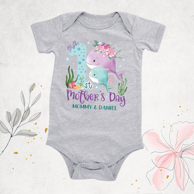 Personalized First Mother's Day Mommy and Baby Outfit | CWFamily129