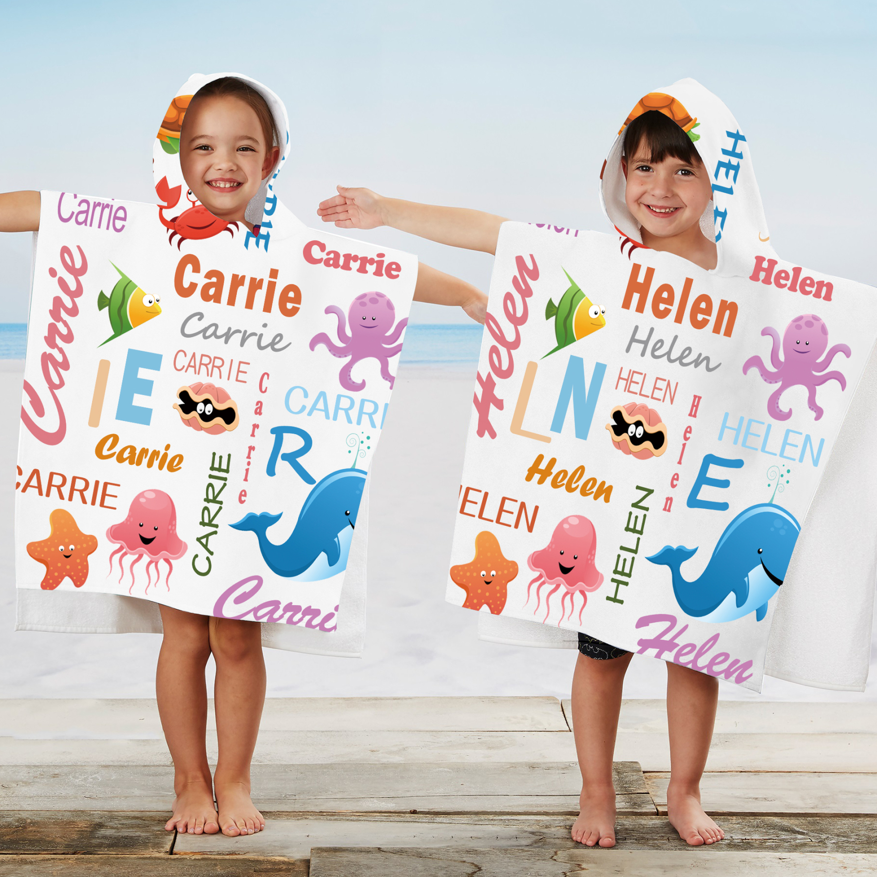 Personalized Hooded Beach Towel for Summer & Beach | CWHTowel14