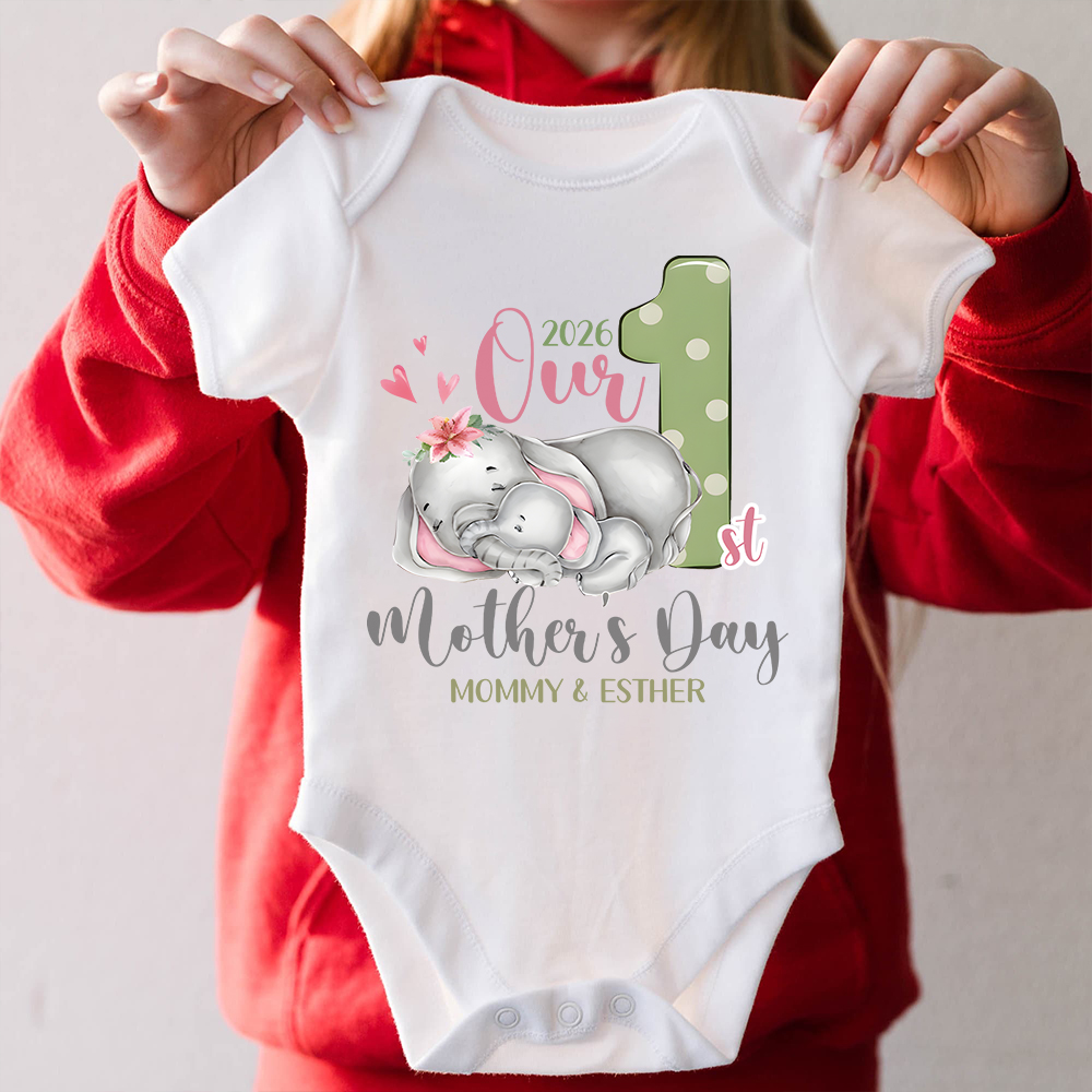 Personalized First Mother's Day Mommy and Baby Outfit | CWFamily134