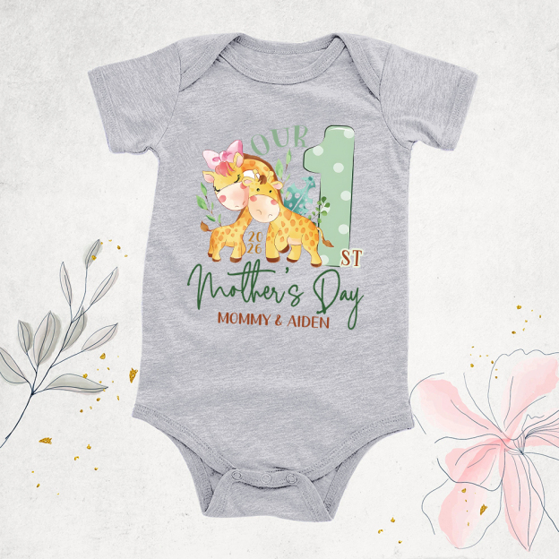 Personalized First Mother's Day Mommy and Baby Outfit | CWFamily135