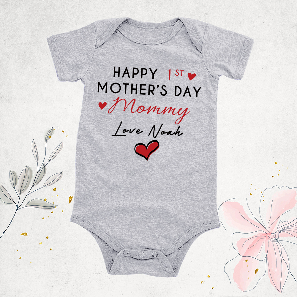 Personalized First Mother's Day Mommy and Baby Outfit | CWFamily140