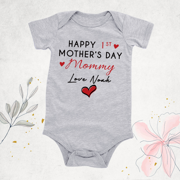 Personalized First Mother's Day Mommy and Baby Outfit | CWFamily140
