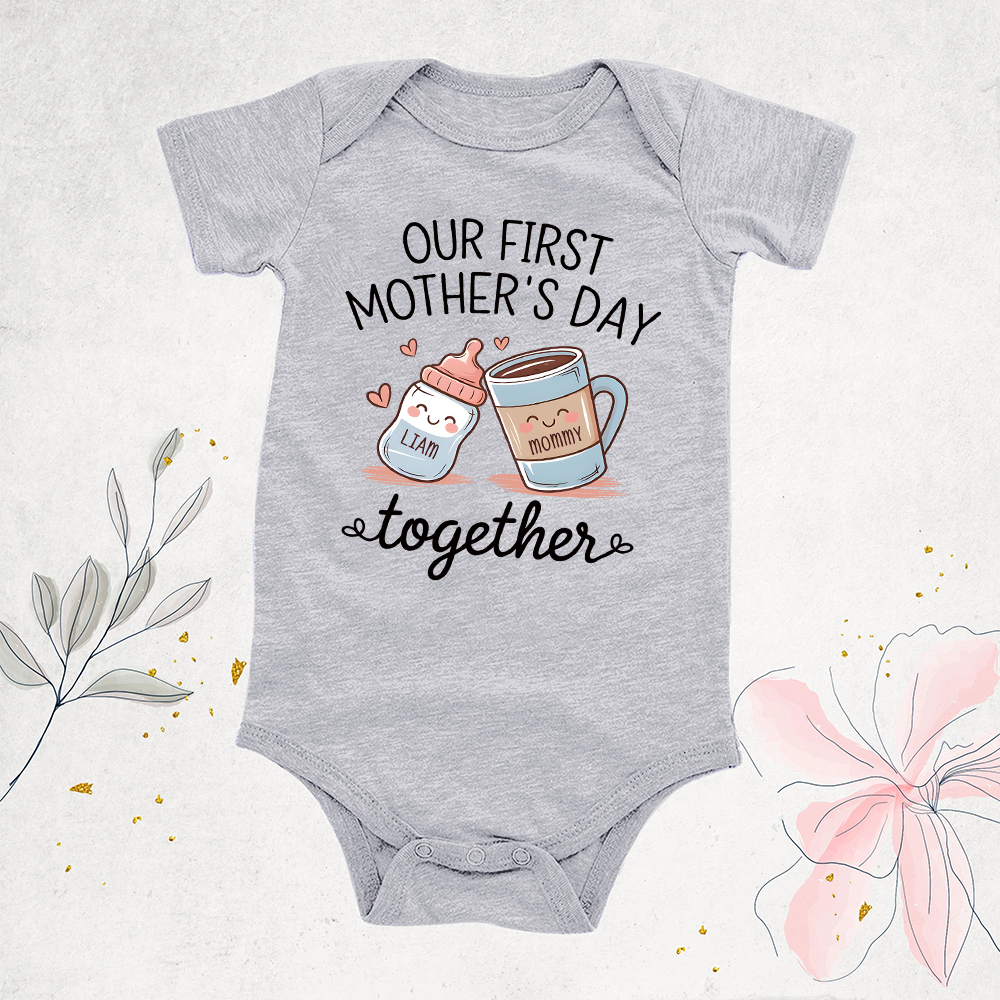 Personalized First Mother's Day Mommy and Baby Outfit | CWFamily141