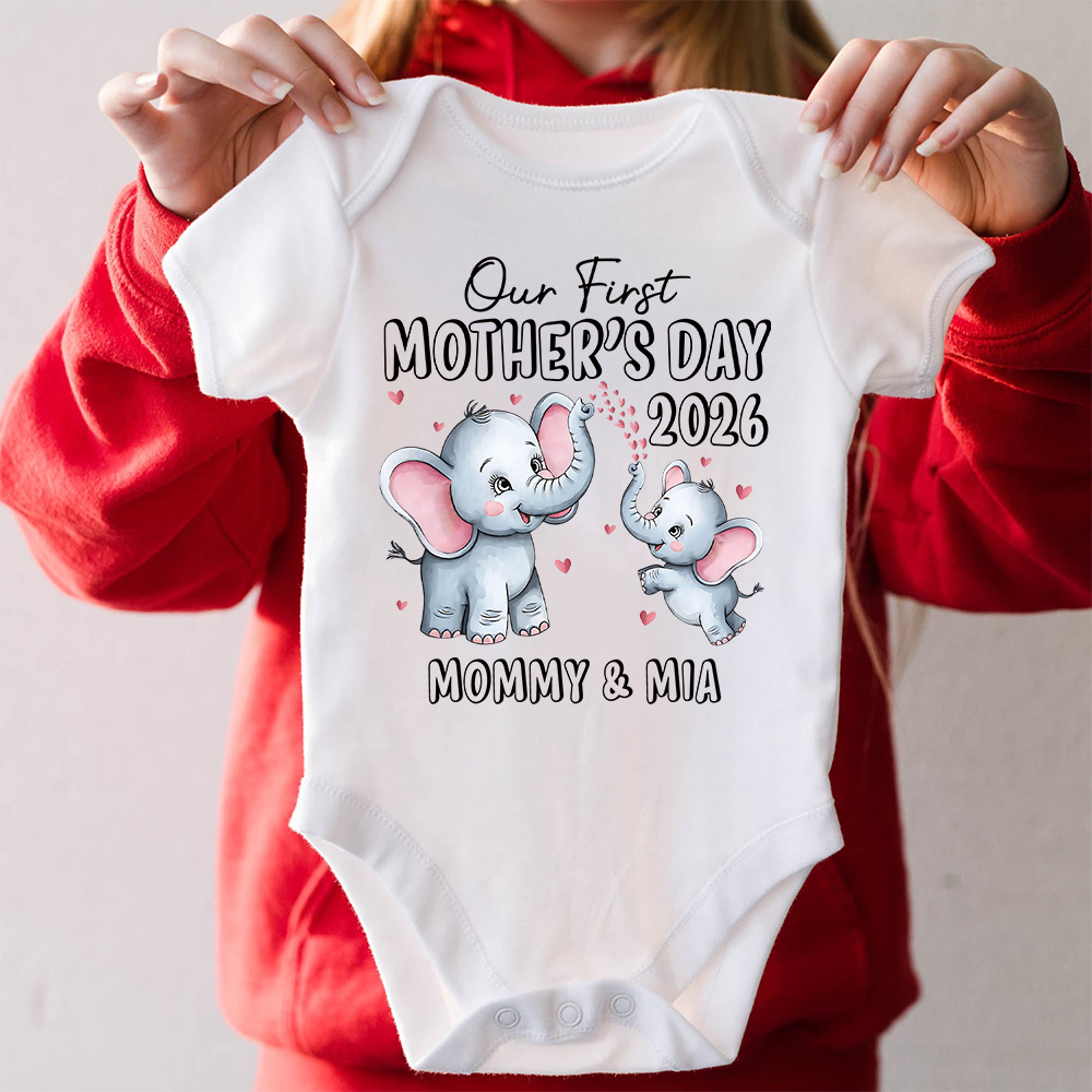 Personalized First Mother's Day Mommy and Baby Outfit | CWFamily142