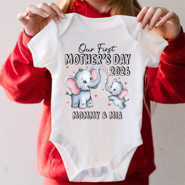 Personalized First Mother's Day Mommy and Baby Outfit | CWFamily142