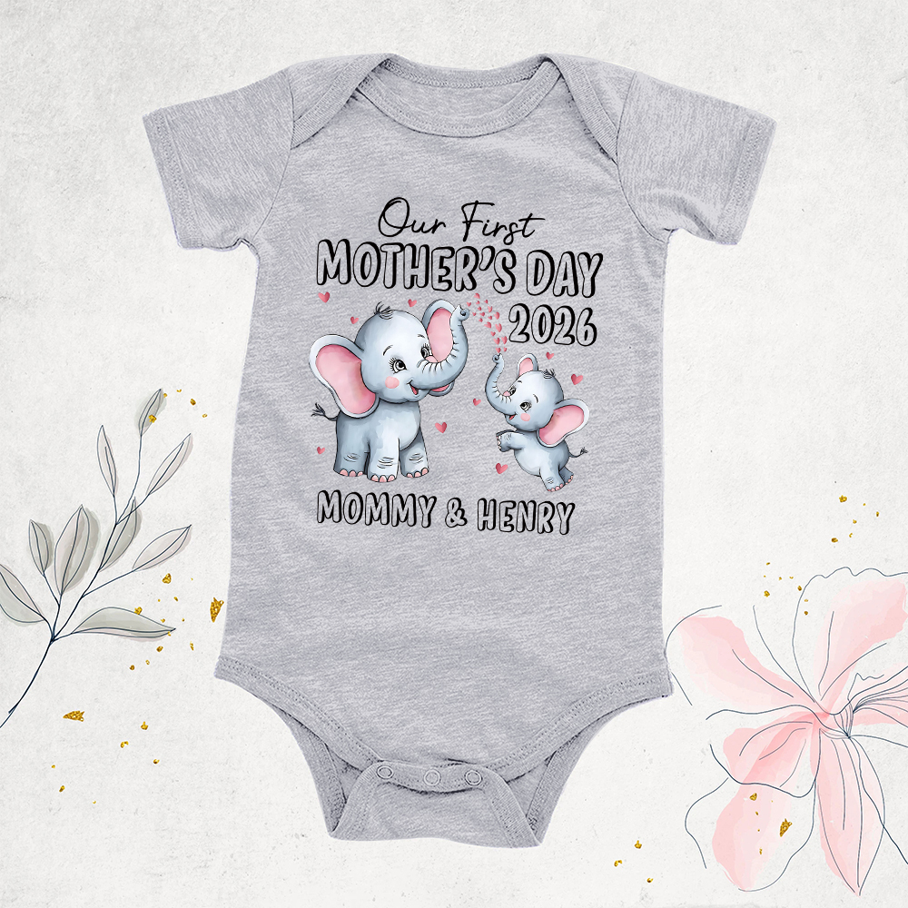 Personalized First Mother's Day Mommy and Baby Outfit | CWFamily142
