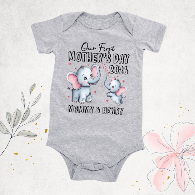 Personalized First Mother's Day Mommy and Baby Outfit | CWFamily142