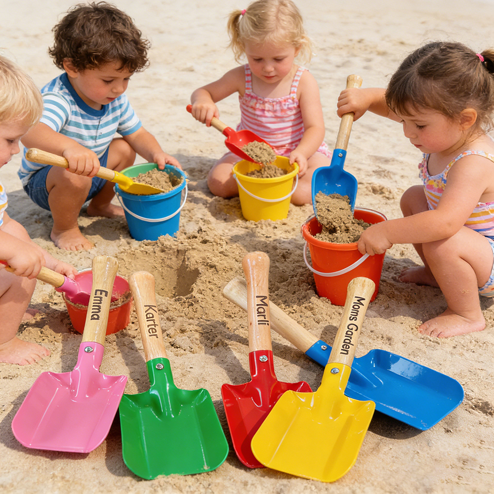 Personalized Kid Beach Wooden Handle Metal Shovel | CWBeach229