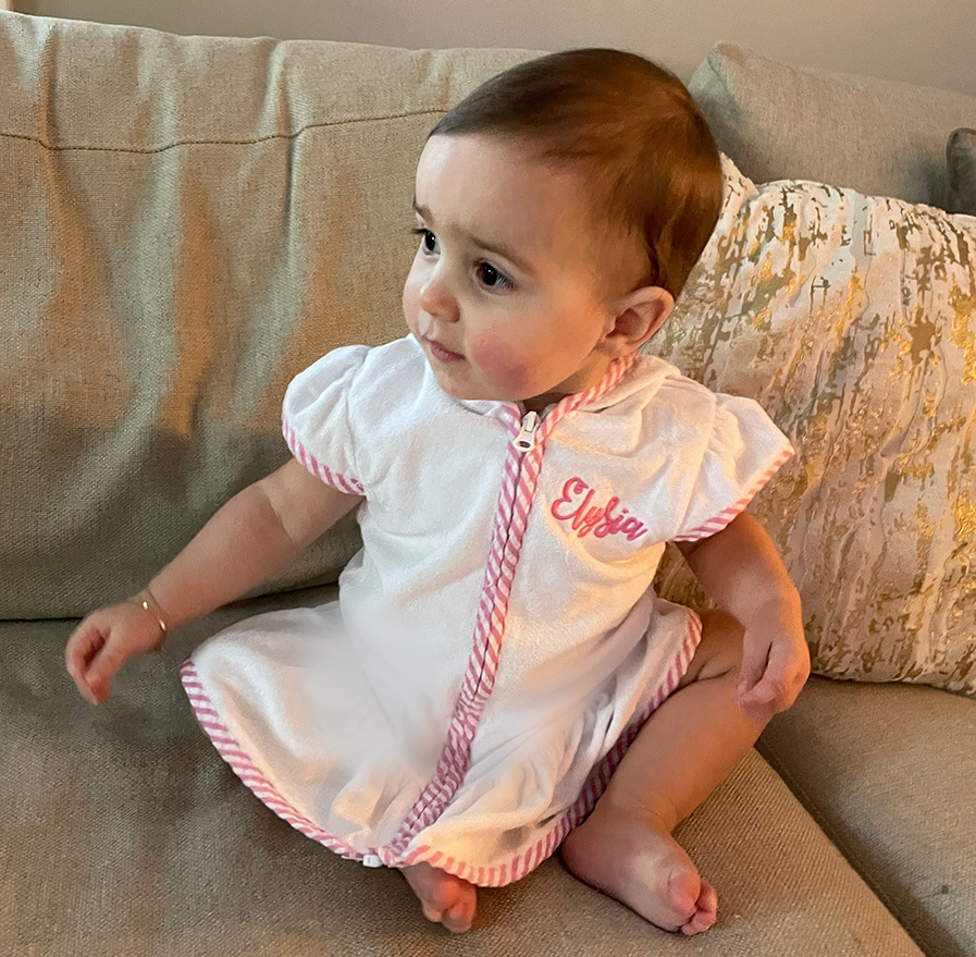 Personalized Kid Swim Cover up Hooded Robe Zippered Bath Towel | CWBaby465