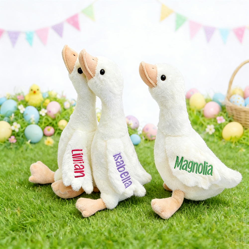 Personalized Embroidery Lovey Goose Plush Toy | CWToy181
