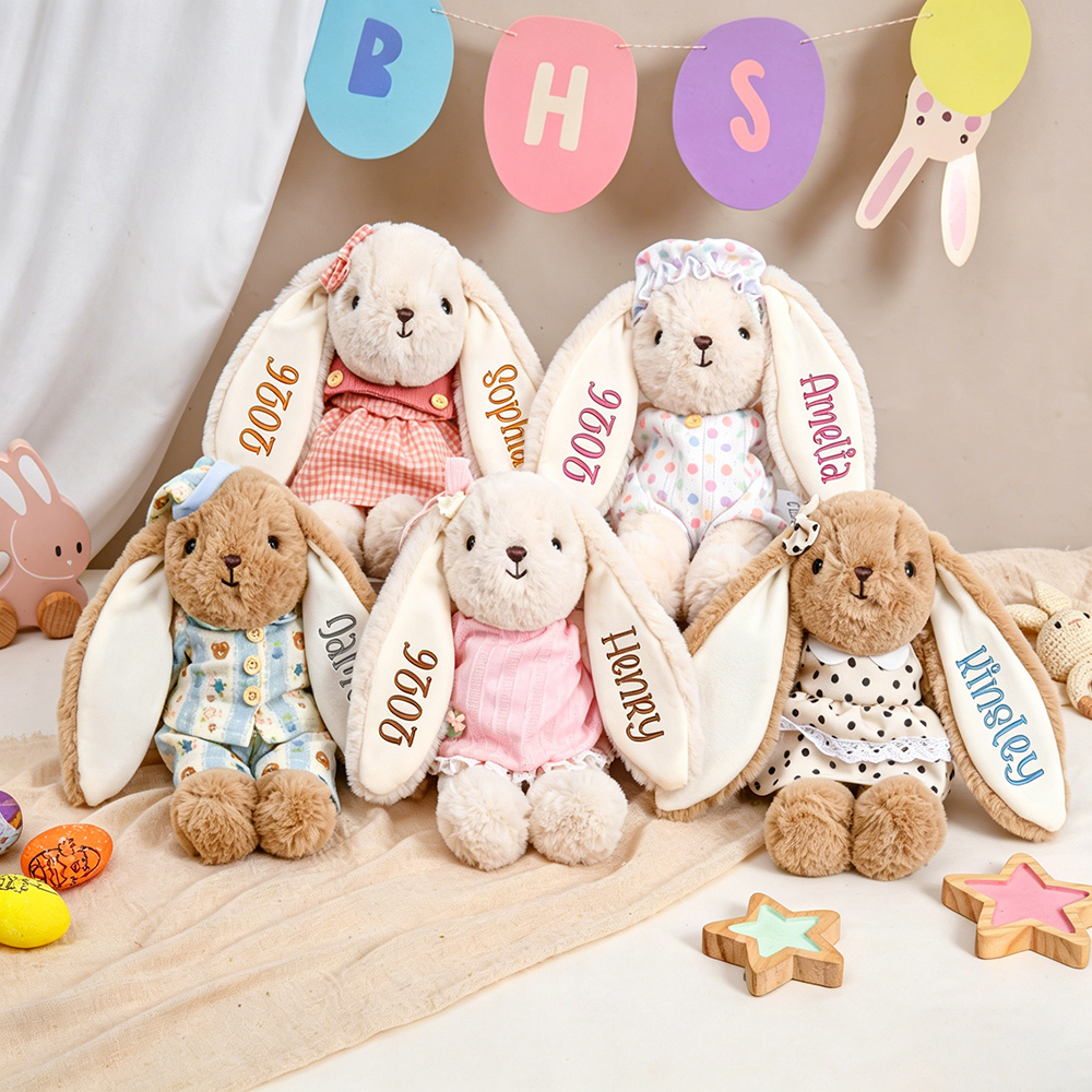 Personalized Comfortable Soft Bunny Plush Huggable Toy | CWToy183