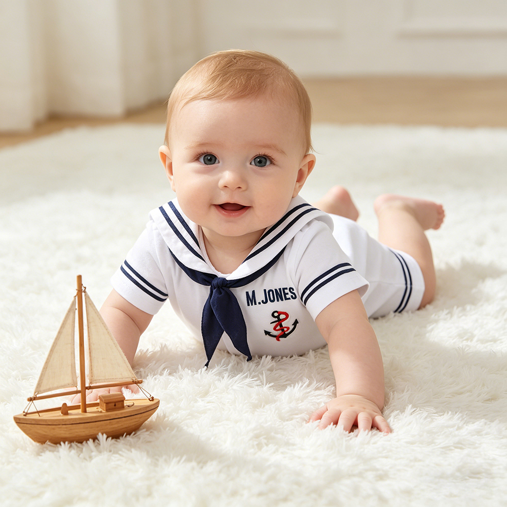 Personalize Adorable Baby Sailor Outfit | CWBaby486