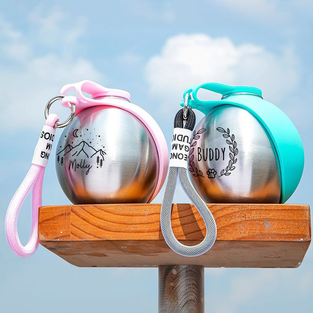 Personalized Spherical Portable Pet Water bottle | BKPet509