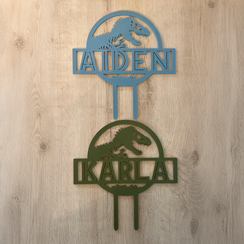Personalized Jurassic Party Dinosaur Cake Topper | CWGift65