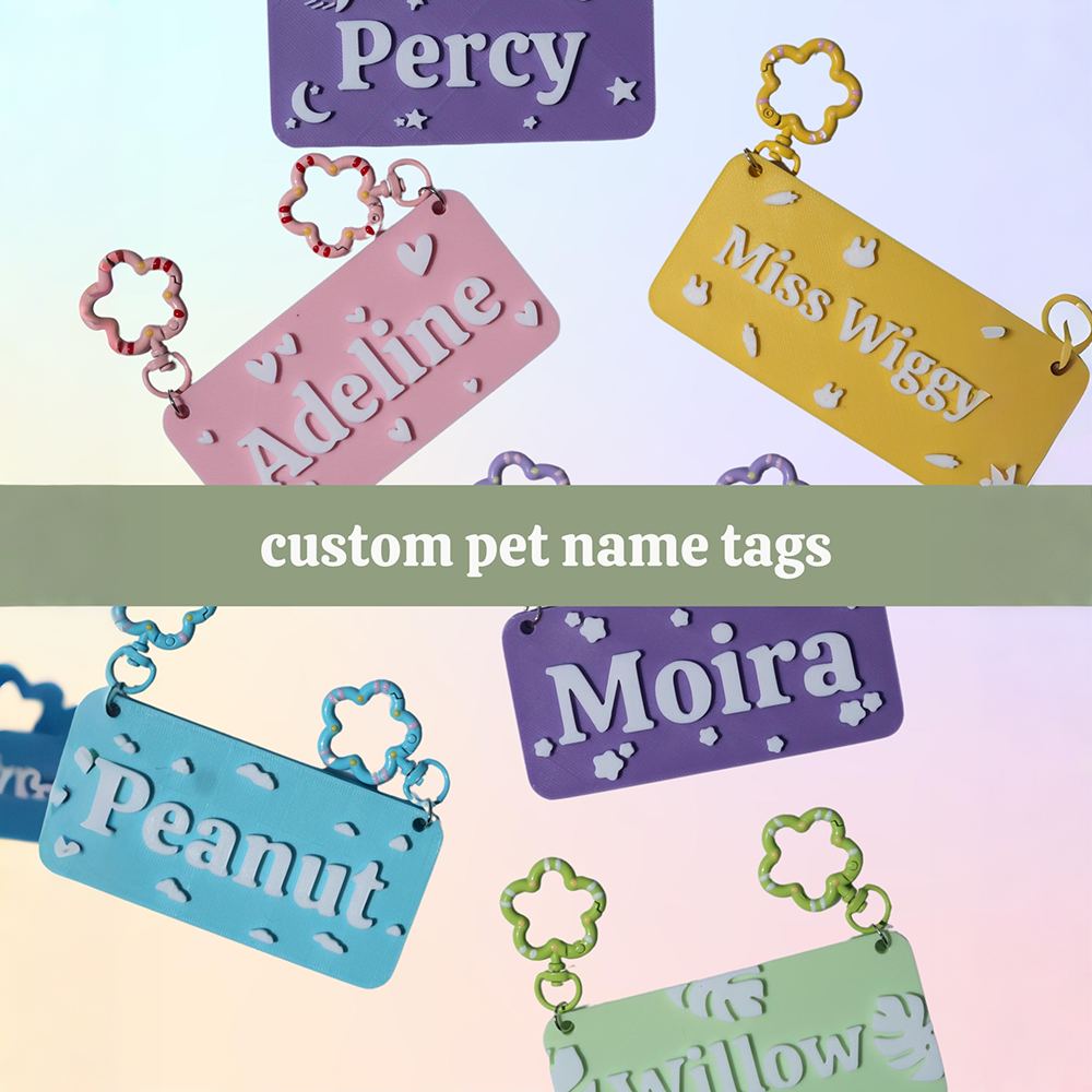 Personalized 3D Printed Pet Cage Name Tag | BKPet510