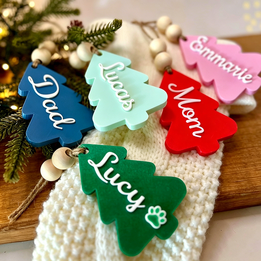 Personalized 3D Printed Family Christmas Tree Tag | CWGift73