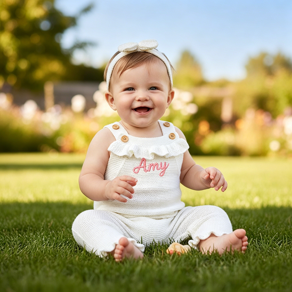 Personalized Embroidered Newborn Coming Home Baby Romper | CWBaby506
