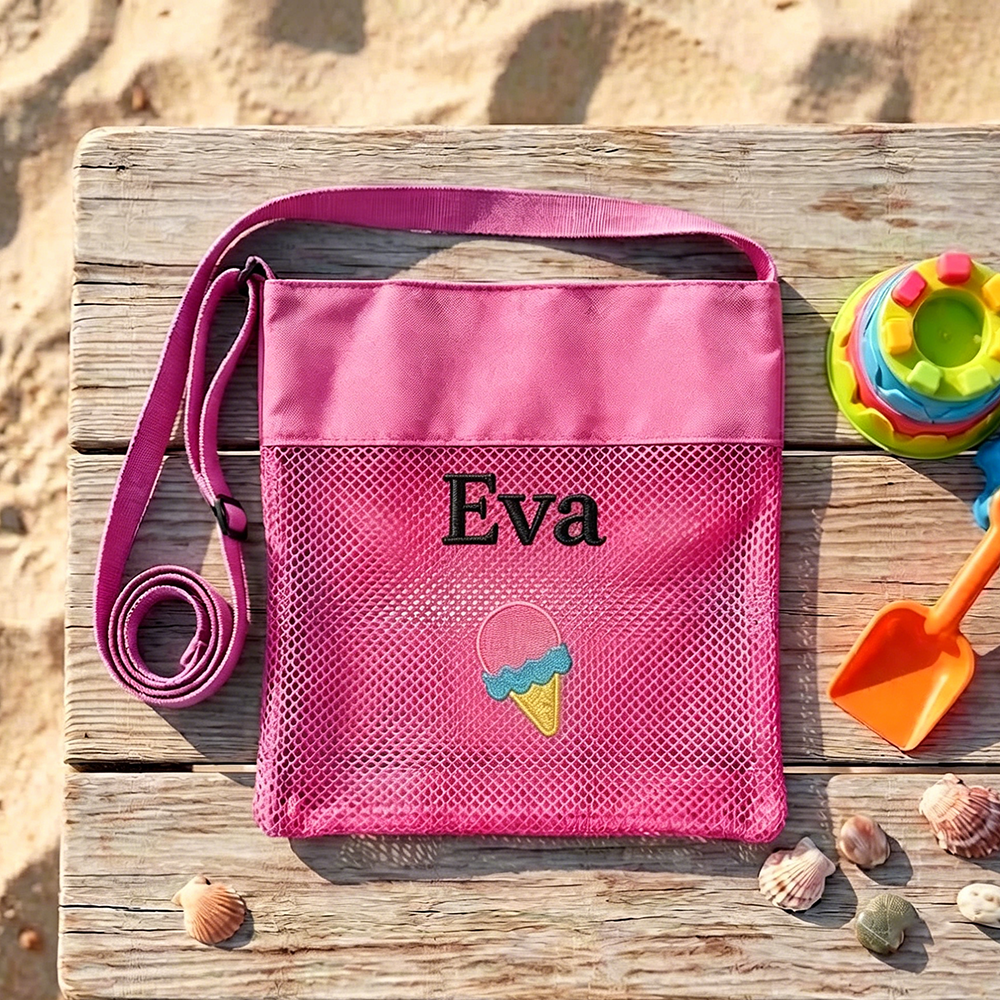 Personalized Embroidered Mesh Beach Bag For Kids | CWBeach252