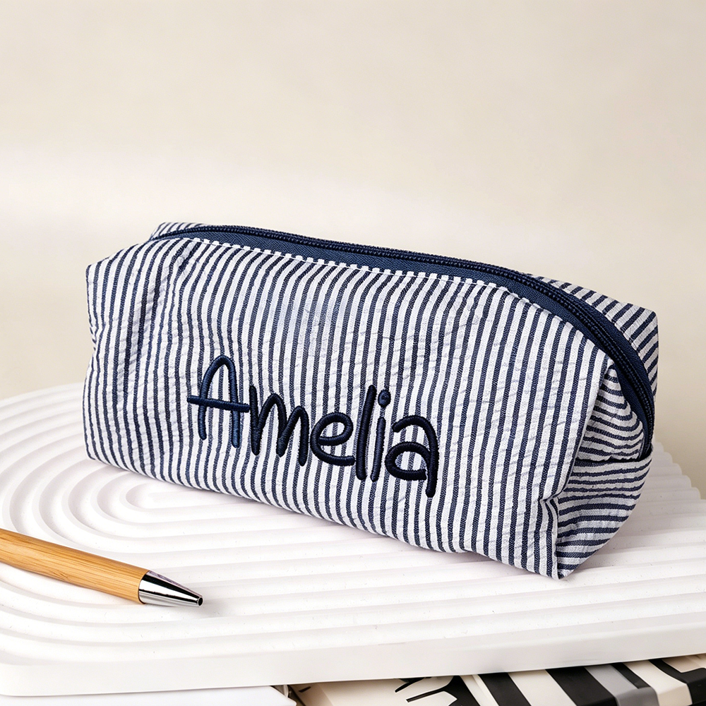 Personalized Embroidered Kids Colorful Stripe Pencil Case | CWPack371