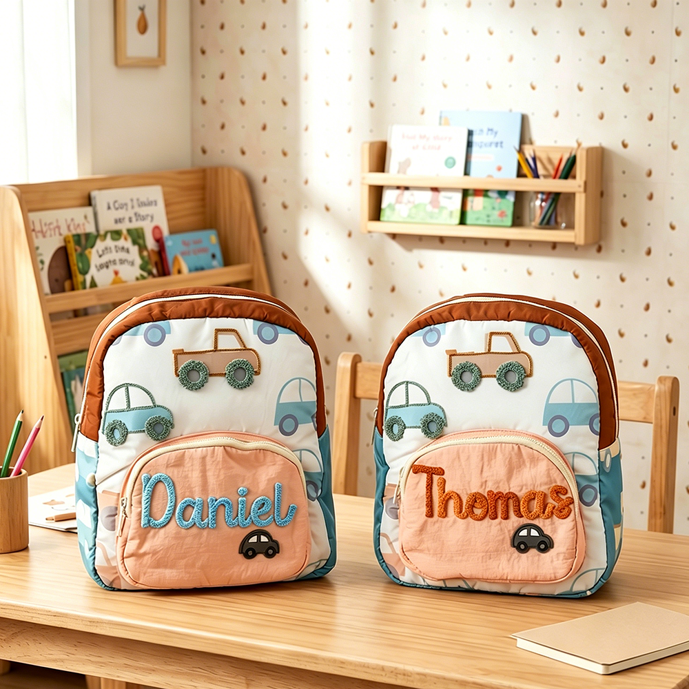 Personalized Hand Embroidery Kids Car Backpack | CWPack379
