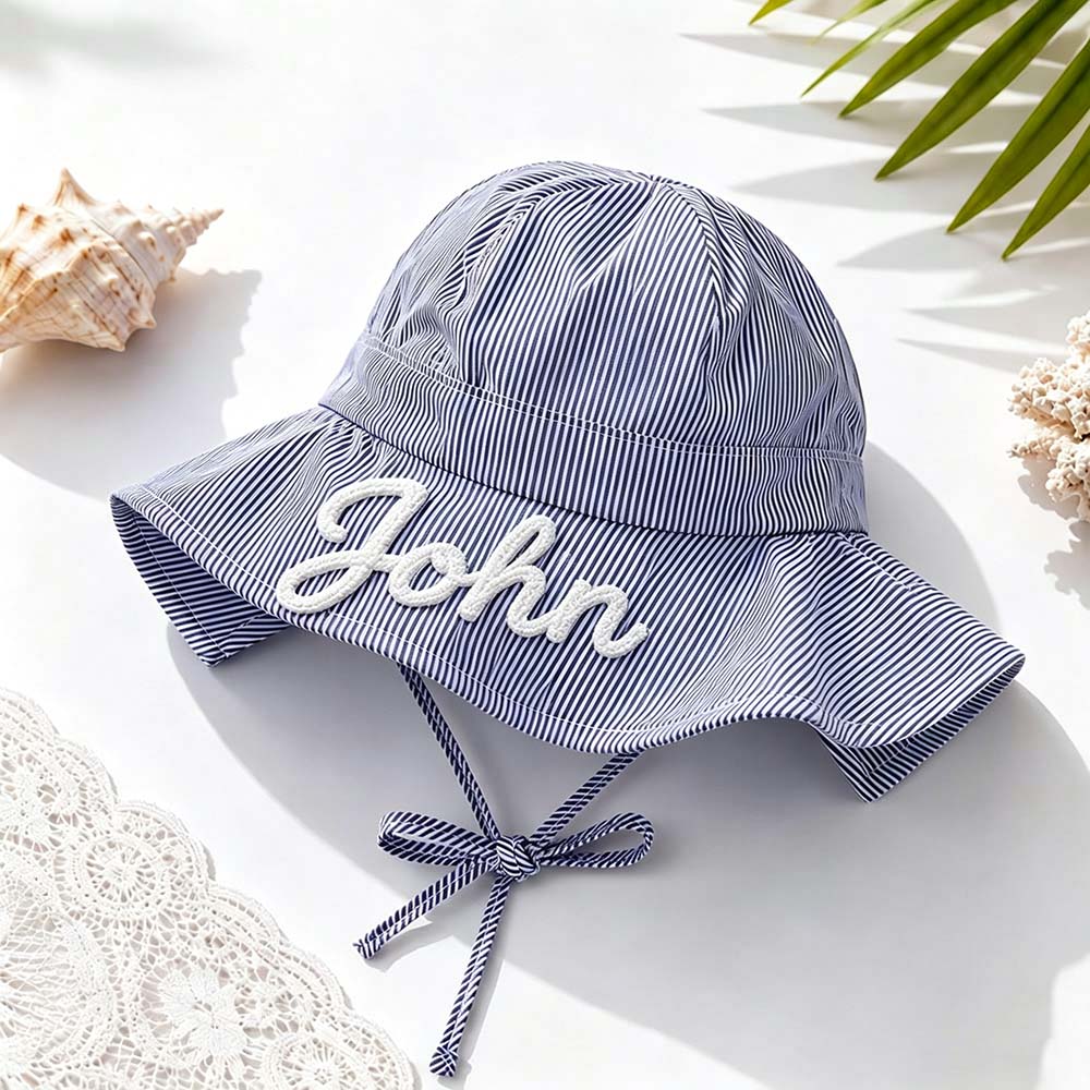 Personalized Lovely Baby Striped Sun Hat | CWBeach257