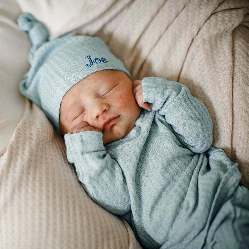 Personalized Embroidered Waffle Knit Baby Coming Home Outfit | CWBaby513