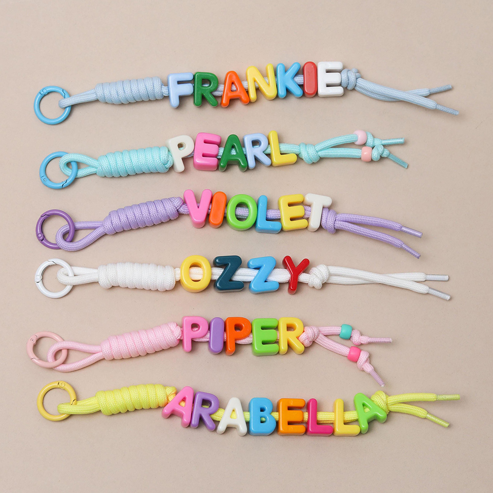 Personalized Colourful Name Letter Beaded Bag Tag | CWGift76