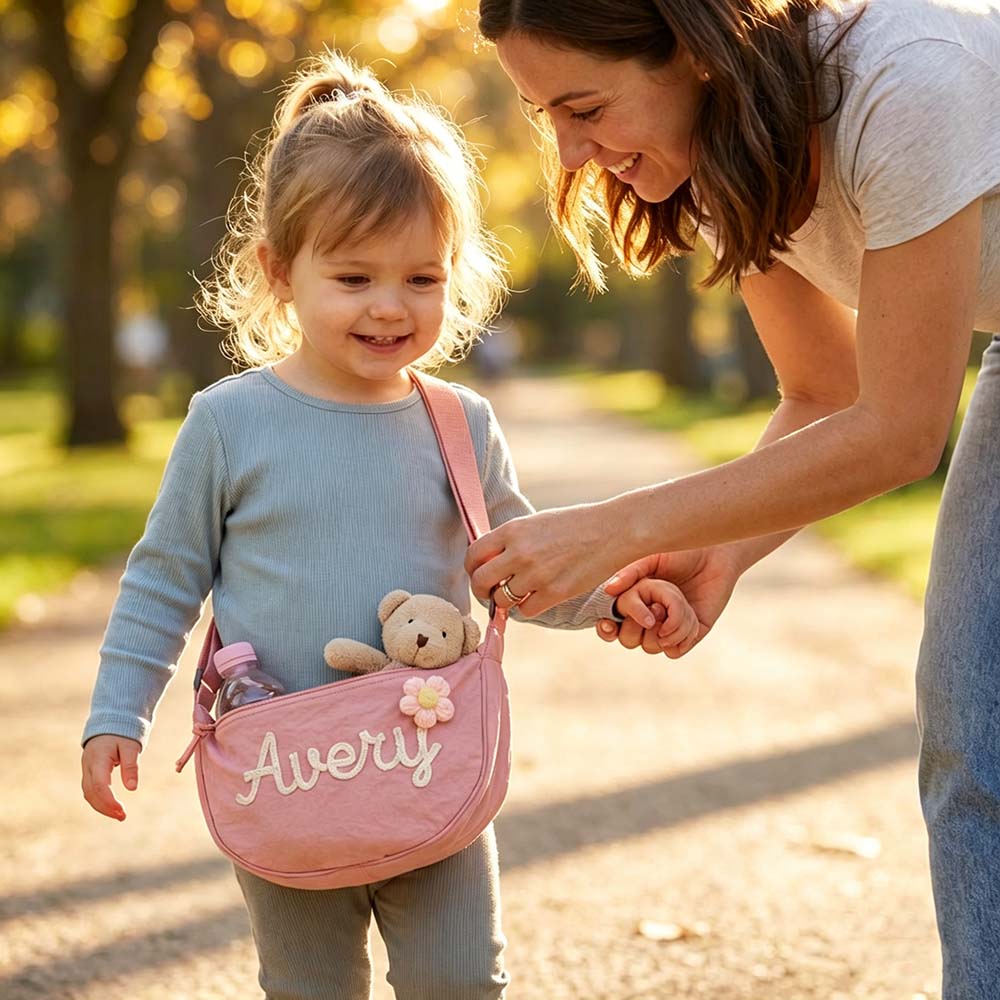 Personalized Hand-embroidered Kids Crossbody Bag | CWPack384