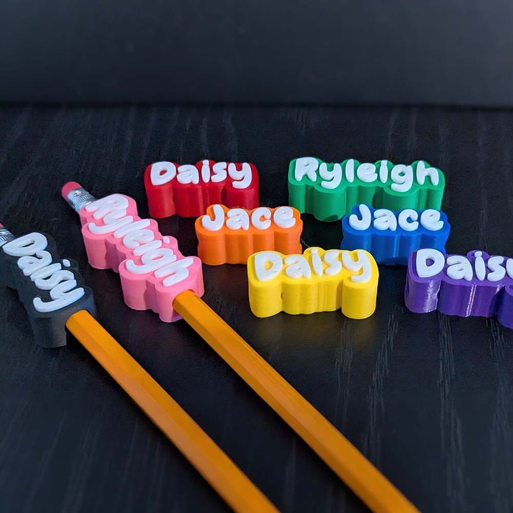 Personalized 3D Printed Kids Pencil Toppers | CWGift77