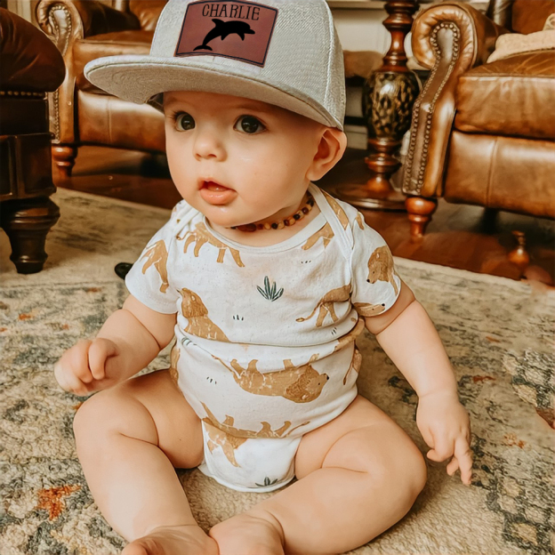 Personalized Leather Patch Tractor Hat for Comfort & Unique | CWBeach56