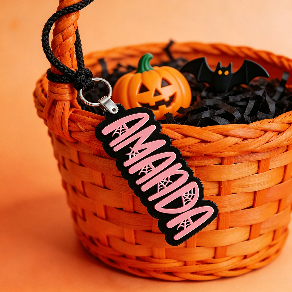 Personalized Halloween Name Tag Keychain | CWHalloween78