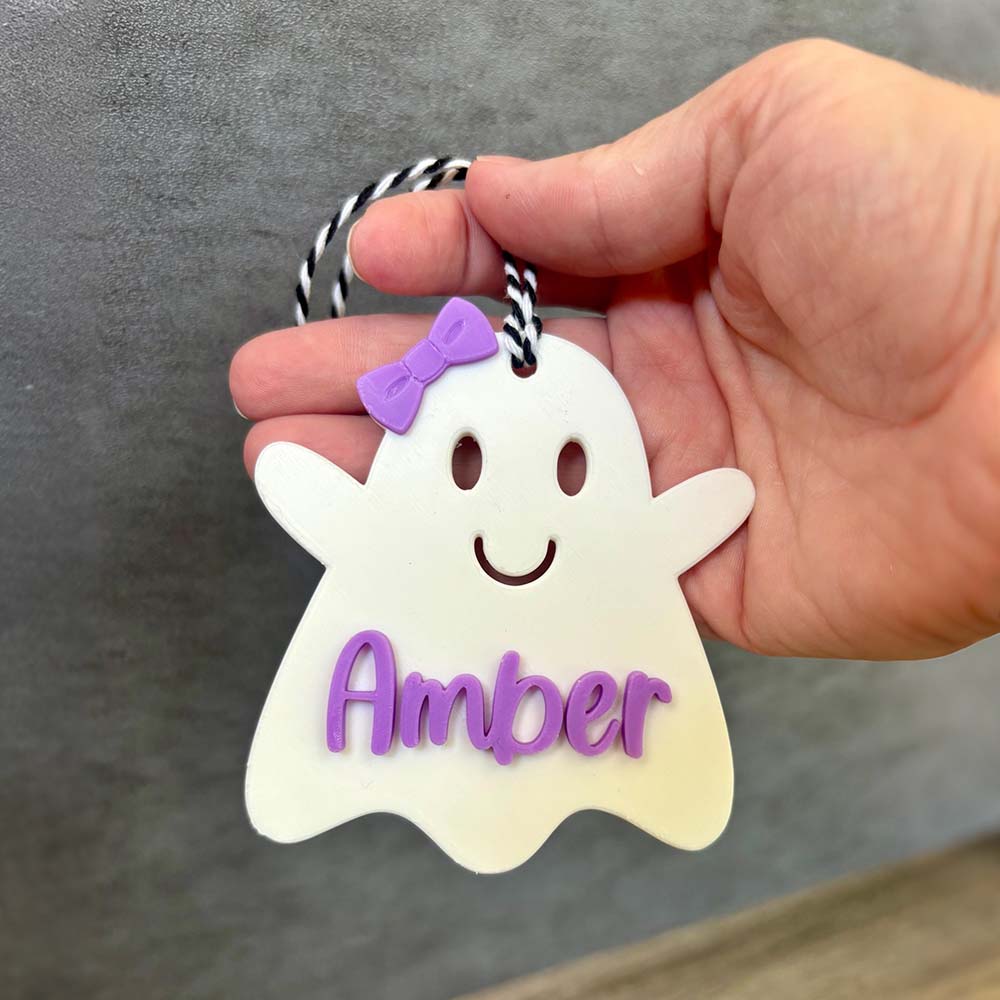 Personalized Halloween Cute Ghost Name Boo Basket Tag | CWHalloween88
