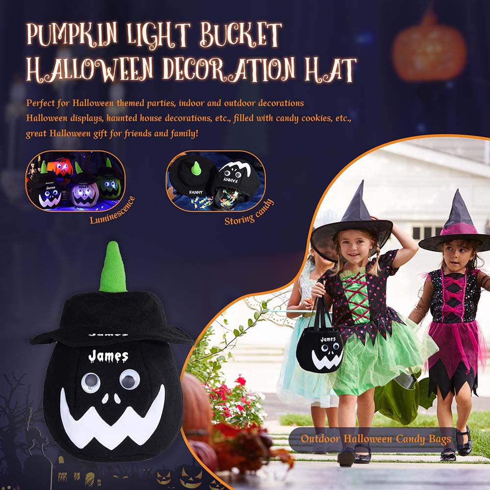 Personalized Halloween Light Up Pumpkin Tote Bag | CWHalloween87