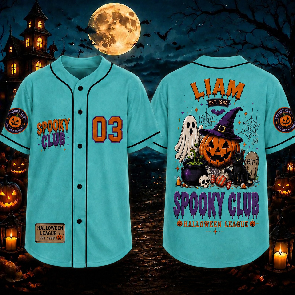 Personalized Halloween Button Up Baseball Jersey For Kid & Adult | CWHalloween90