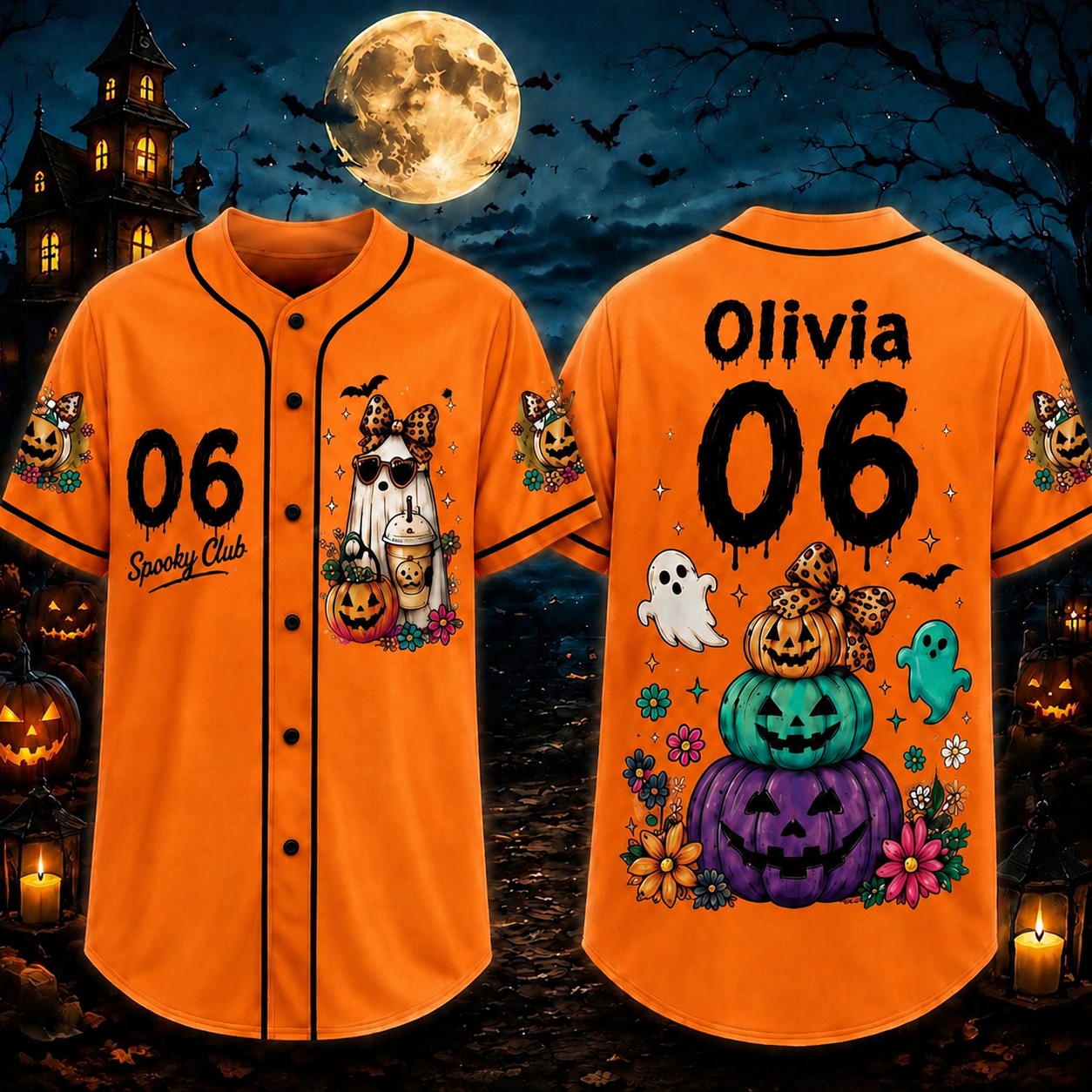 Personalized Halloween Button Up Baseball Jersey For Kid & Adult | CWHalloween91