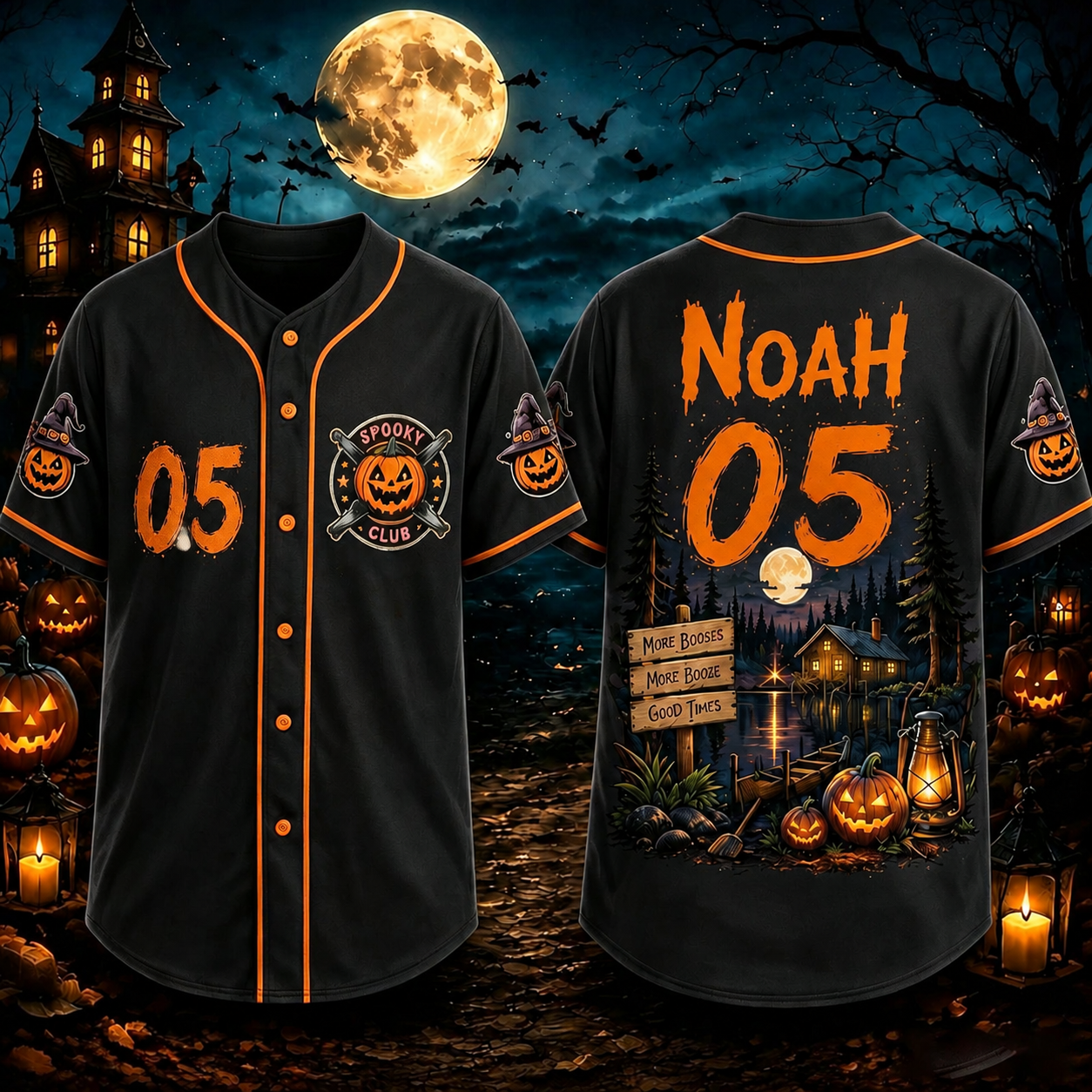 Personalized Halloween Button Up Baseball Jersey For Kid & Adult | CWHalloween93