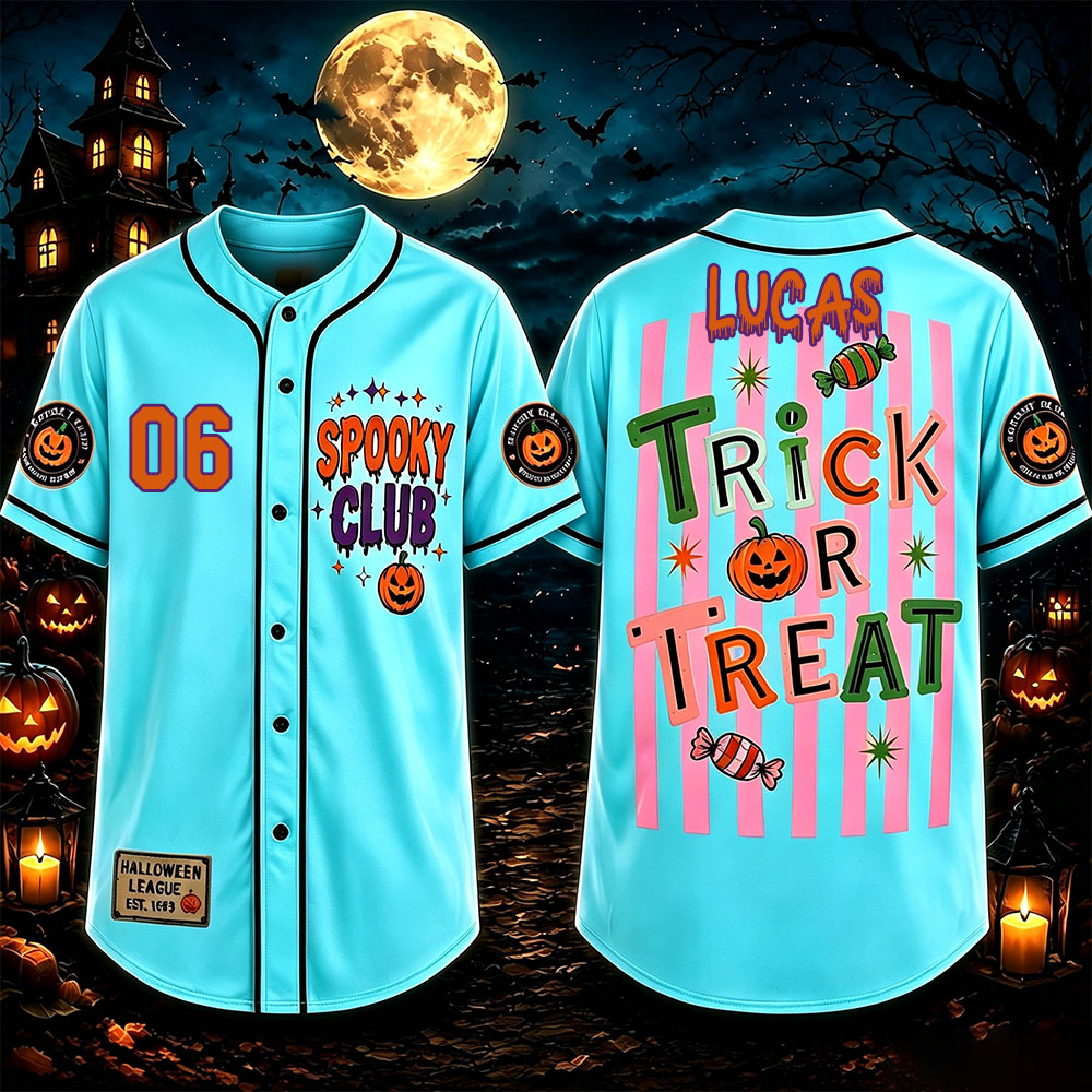 Personalized Halloween Button Up Baseball Jersey For Kid & Adult | CWHalloween94