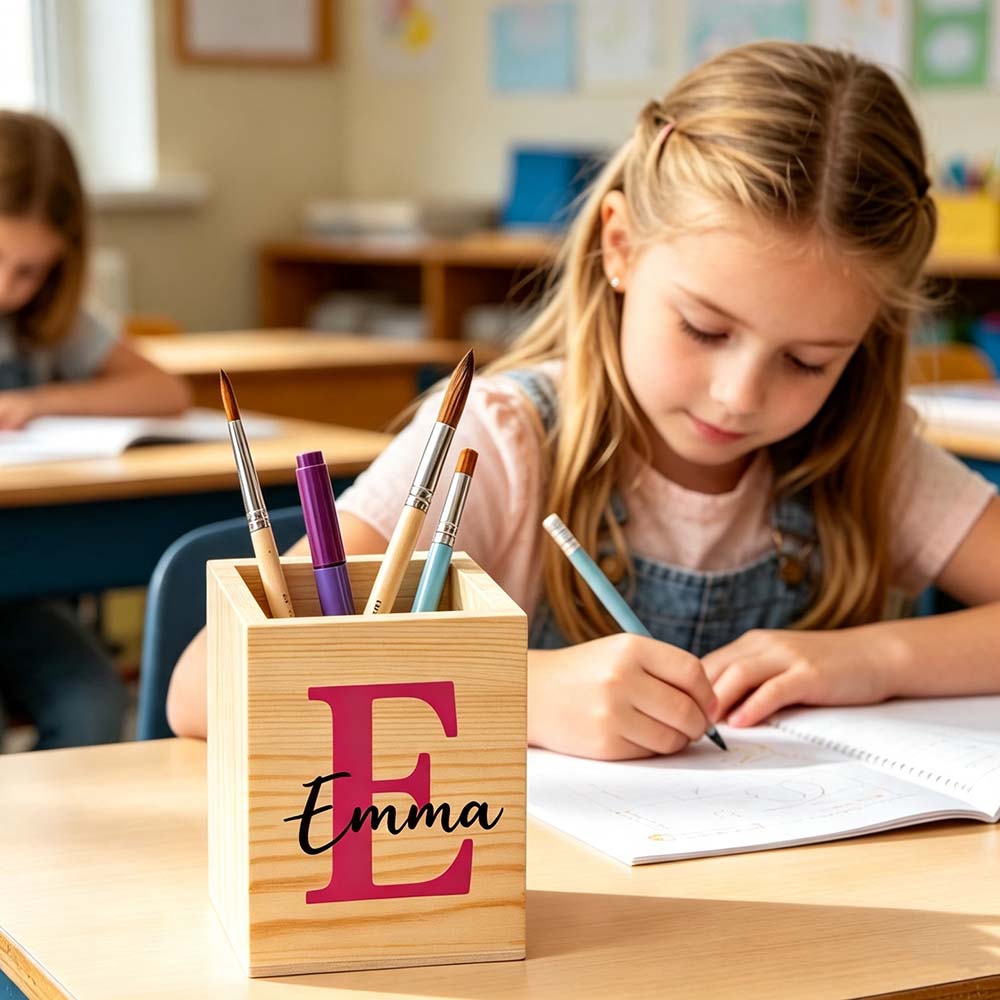 Personalized Wooden Pencil Holder For Kids | CWToy203