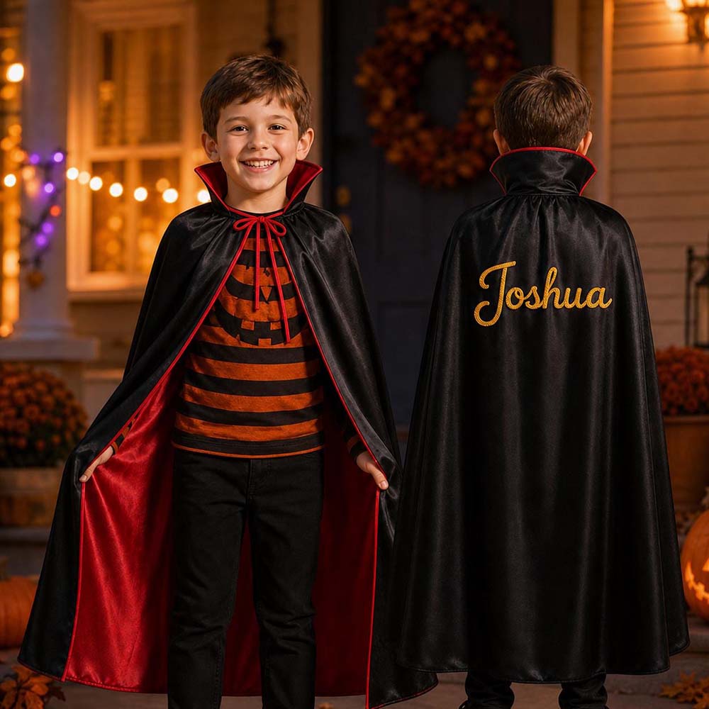 Personalized Hand Embroidered Halloween Kids Cape | CWHalloween120