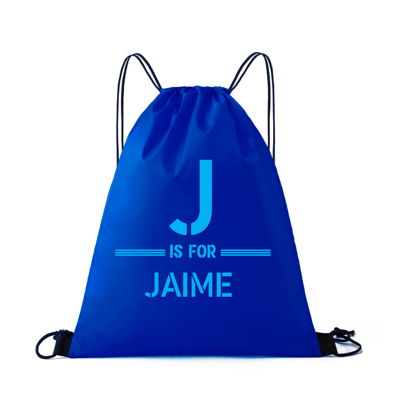 Personalized Initial & Name Beach Drawstring Rucksack Bag | CWBeach71